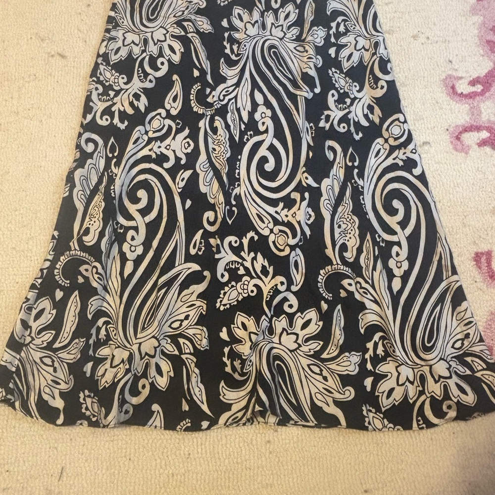 New York & Company Black and White A-Line Midi Skirt
